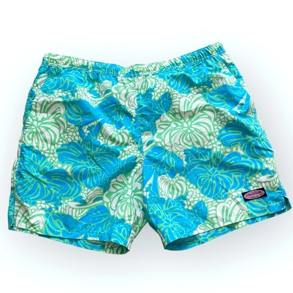 Vineyard Vines men’s tropical swim board shorts size XL summer beach pool resort